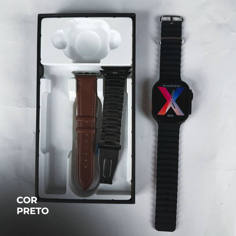 WS-79 ULTRA 2 | Kit 3 pulseiras | Pulseira de Couro e Metal | Segunda geração