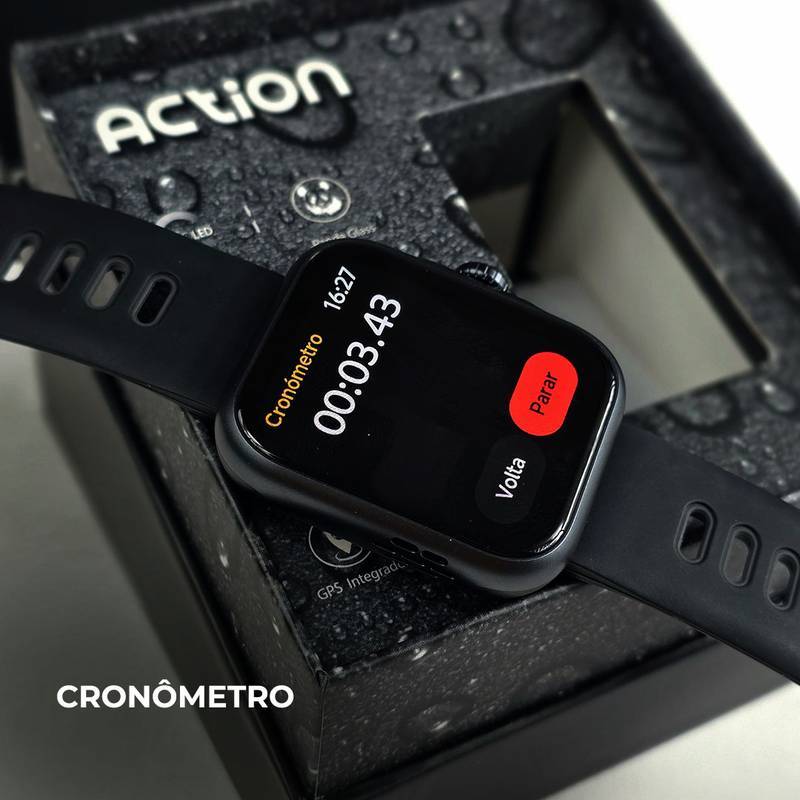 ACTION WEARZONE | ALEXA integrada | A PROVA D'ÁGUA, GPS integrado | Smartwatch Esportivo