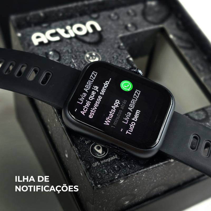 ACTION WEARZONE | ALEXA integrada | A PROVA D'ÁGUA, GPS integrado | Smartwatch Esportivo