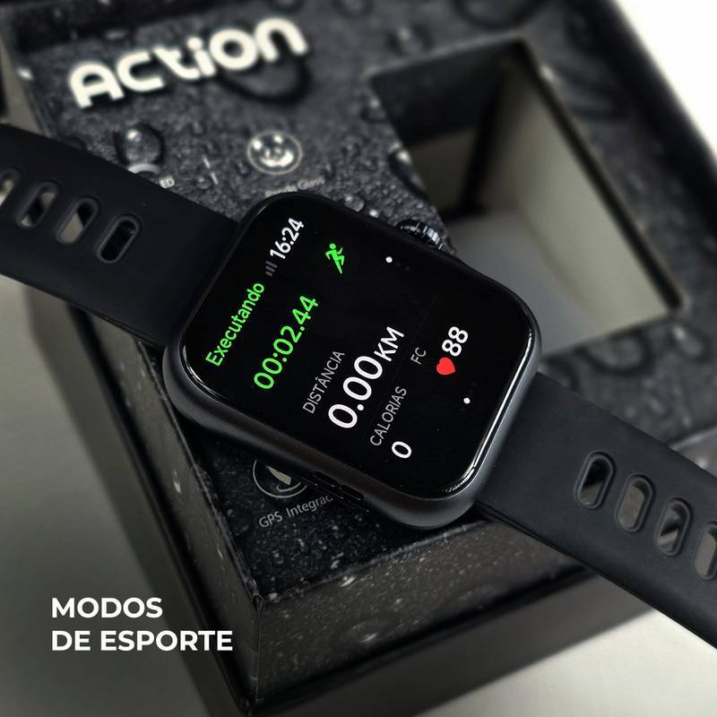 ACTION WEARZONE | ALEXA integrada | A PROVA D'ÁGUA, GPS integrado | Smartwatch Esportivo