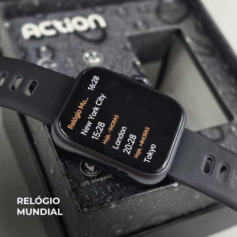 ACTION WEARZONE | ALEXA integrada | A PROVA D'ÁGUA, GPS integrado | Smartwatch Esportivo