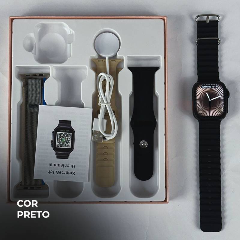 WS26 Ultra 2 mini 44mm | 4 pulseiras | Acabamento premium | Dual touch