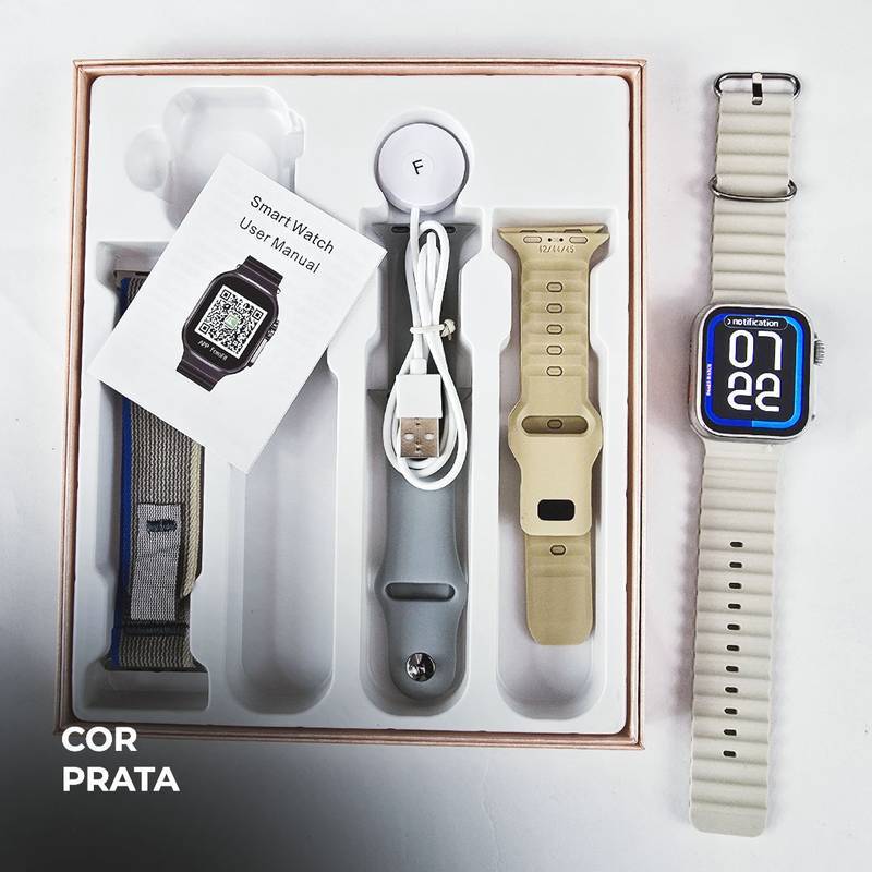 WS26 Ultra 2 mini 44mm | 4 pulseiras | Acabamento premium | Dual touch