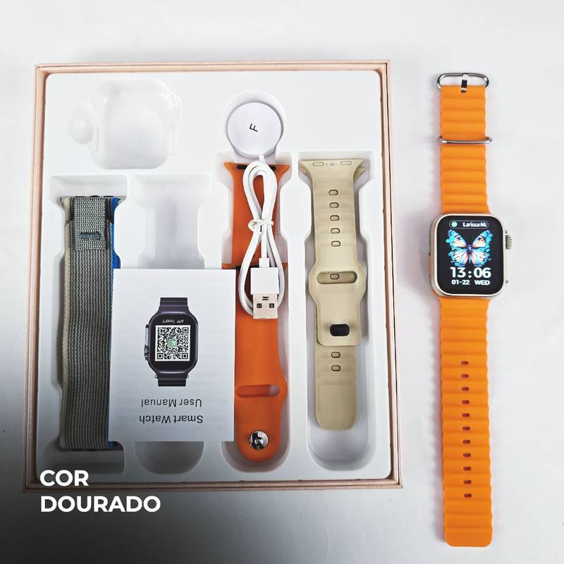 WS26 Ultra 2 mini 44mm | 4 pulseiras | Acabamento premium | Dual touch